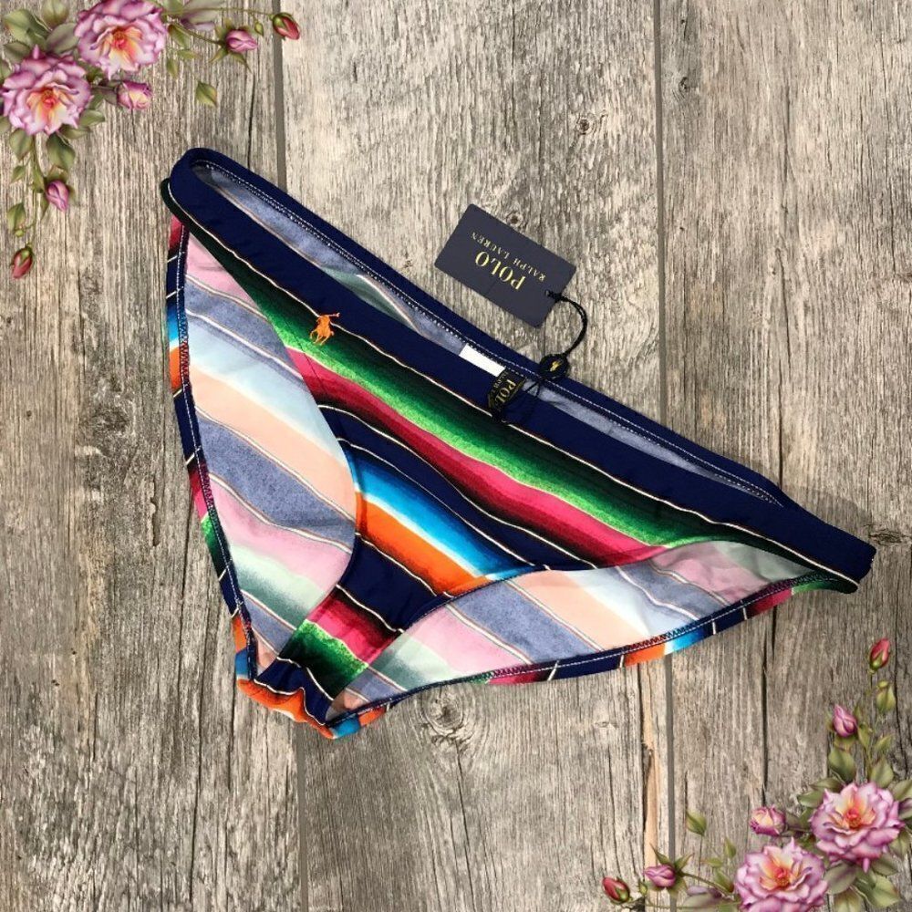 Ralph Lauren multi colored striped bikini bottoms‎